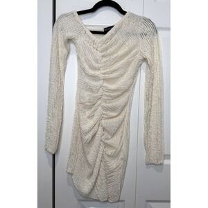 Womens Sheer Asymmetrical Mini Dress Size 2 Coquette NYE Event 90s Grunge Indie